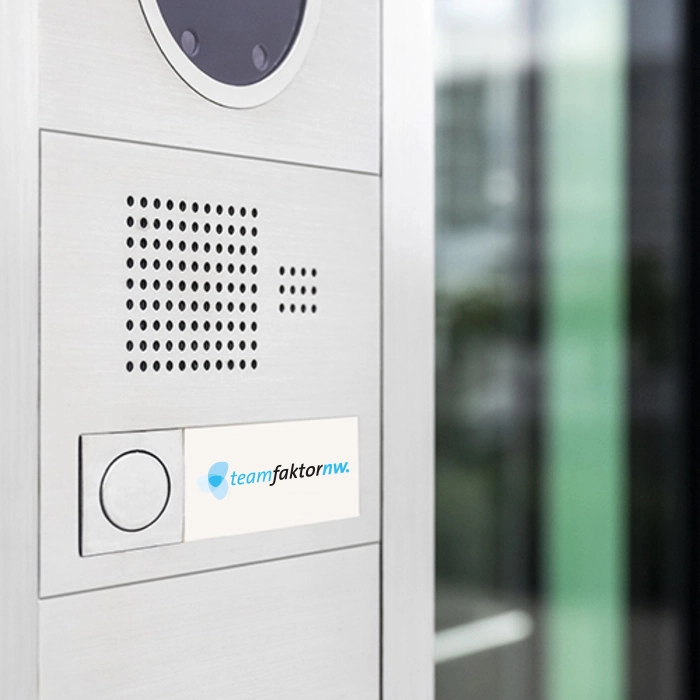 Doorbell and intercom systems with the NW Teamfaktor logo