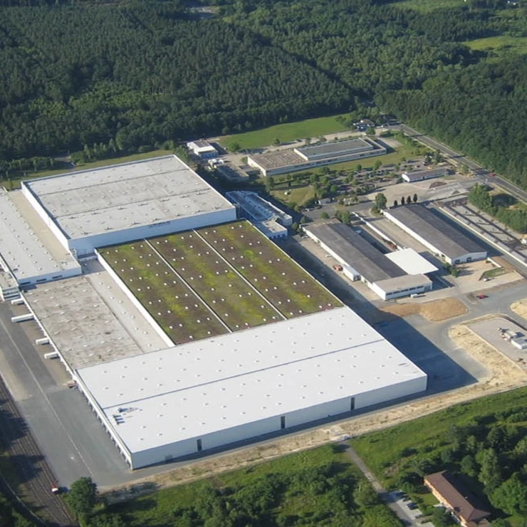 Vue aérienne du centre logistique de NORDWEST Handel AG à Giessen