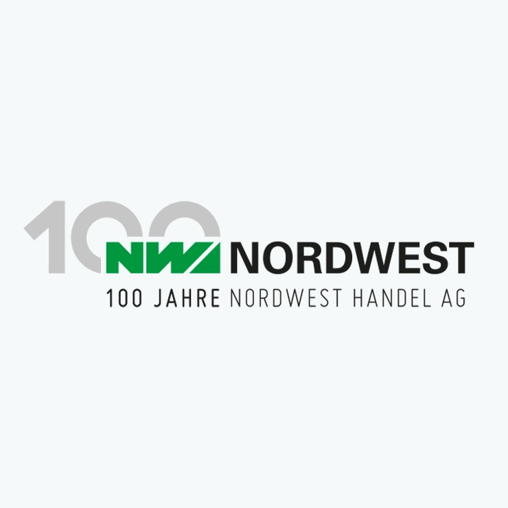 Verjaardagslogo 100 jaar NORDWEST Handel AG 