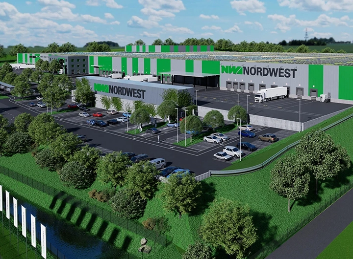 3d Rendering vom neuen NORDWEST Zentrallager in Alsfeld